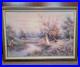 VTG Signed P. Minton 2 Young Women by River, Oil Painting & Framed 40 x 29