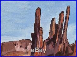 VTG Southwest Wyoming Desert Landscape Painting Signed Framed Large Thielpape