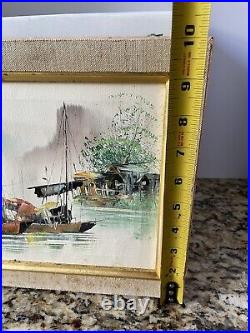 VTG Tang Ping Painting Oil On Canvas Sail Boats Signed