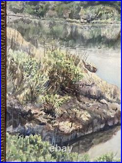 VTG. Watercolour Painting Landscape Impressionist Style Signed