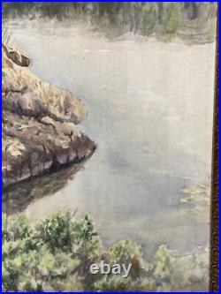 VTG. Watercolour Painting Landscape Impressionist Style Signed