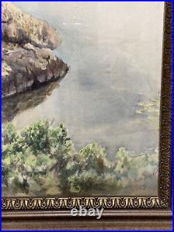 VTG. Watercolour Painting Landscape Impressionist Style Signed