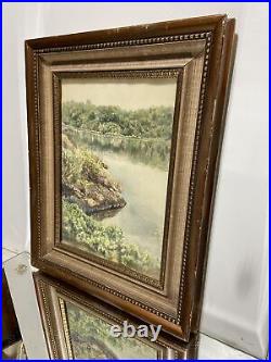 VTG. Watercolour Painting Landscape Impressionist Style Signed