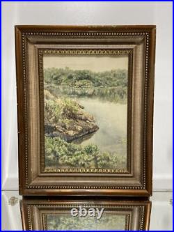 VTG. Watercolour Painting Landscape Impressionist Style Signed