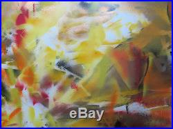 VTG de Kooning School SIGNED Fortier Abstract Expressionism Acrylic Painting yqz