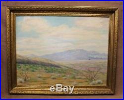 V. Scott Vintage California Landscape Oil Painting on Canvas Panel Framed