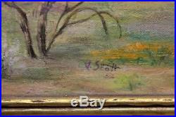 V. Scott Vintage California Landscape Oil Painting on Canvas Panel Framed