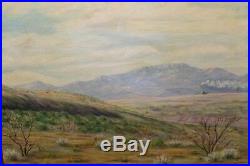 V. Scott Vintage California Landscape Oil Painting on Canvas Panel Framed