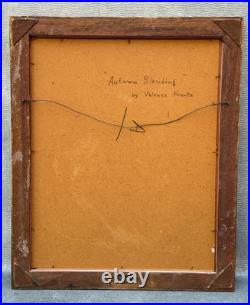 Valence Frantz Signed Landscape Oil Painting Fall Autumn Tree Foliage Vintage