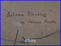 Valence Frantz Signed Landscape Oil Painting Fall Autumn Tree Foliage Vintage