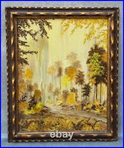 Valence Frantz Signed Landscape Oil Painting Fall Autumn Tree Foliage Vintage