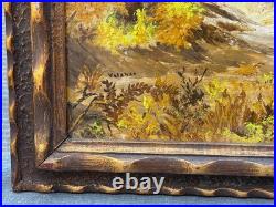 Valence Frantz Signed Landscape Oil Painting Fall Autumn Tree Foliage Vintage