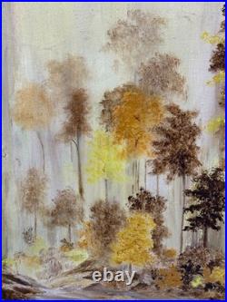 Valence Frantz Signed Landscape Oil Painting Fall Autumn Tree Foliage Vintage