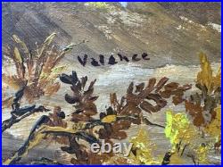 Valence Frantz Signed Landscape Oil Painting Fall Autumn Tree Foliage Vintage