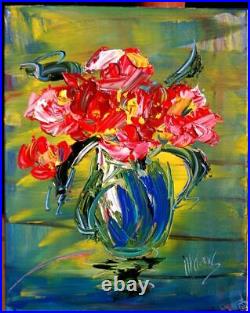 Vase Roses? Original Oil? Painting? Vintage? Impressionist? Signed Abstract