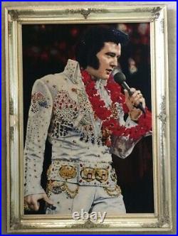 Velvet ELVIS Presley Hawaii Jumpsuit Portrait Framed 41 x 29.5 VINTAGE