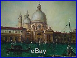 Venice Italy Vintage Large Original Oil Painting Italian School