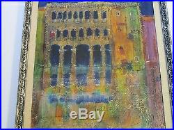 Vertes Signed Large Painting Vintage Abstract Expressionism City Night Modern