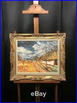 Very Large Old Vintage Oil Painting, Ornate Frame