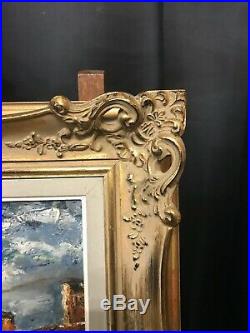 Very Large Old Vintage Oil Painting, Ornate Frame