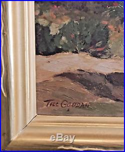 Very Rare Till Goodan Original Signed Vintage Oil Painting Of Cowboy & Horse