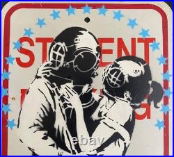 Very Vintage Rare Banksy Original spray stencil Street Sign Painting 2008 Very Vintage Rare Banksy Original spray stencil Street Sign Painting 2008