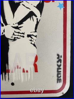 Very Vintage Rare Banksy Original spray stencil Street Sign Painting 2008 Very Vintage Rare Banksy Original spray stencil Street Sign Painting 2008