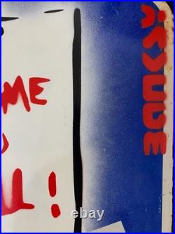 Very Vintage Rare Banksy Original spray stencil Street Sign Painting 2009