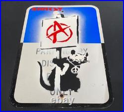 Very Vintage Rare Banksy Original spray stencil Street Sign Painting 2009