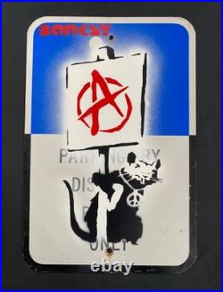 Very Vintage Rare Banksy Original spray stencil Street Sign Painting 2009