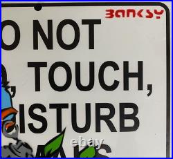 Very Vintage Rare Banksy Original spray stencil Street Sign Painting 2015