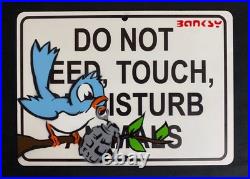 Very Vintage Rare Banksy Original spray stencil Street Sign Painting 2015