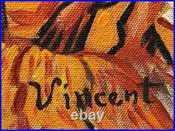 Vincent van Gogh Oil on Canvas Painting Signed and Stamped UnFramed VTG ART