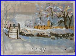 Vincent van Gogh Painting on paper (Handmade) signed and stamped mixed media vtg