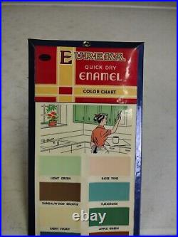 Vintage 16 Eureka Quick Dry Enamel Paints Celluloid Color Chart Display Sign