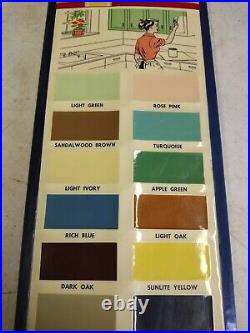 Vintage 16 Eureka Quick Dry Enamel Paints Celluloid Color Chart Display Sign