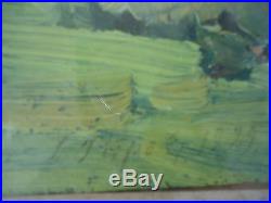 Vintage 1929 original French impressionist lanscape oil painting signed