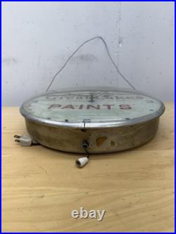 Vintage 1940's Great Lakes Paints Light Up Advertising Clock Sign Not Working