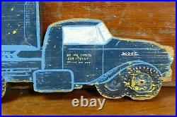 Vintage 1940s WW2 Original USAF Blue Ball Express Hand Painted Semi Truck Sign