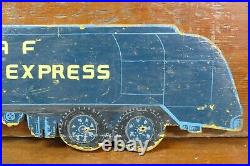 Vintage 1940s WW2 Original USAF Blue Ball Express Hand Painted Semi Truck Sign