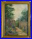 Vintage 1941 IHG Signed Impressionist Garden Landscape Painting Oil on Board 19