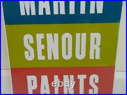 Vintage 1950's-60's Martin Senour Paints Tin Metal Advertising Sign, 13 x 16