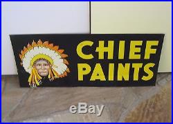 Vintage 1950's Chief Paints 2-sided Tin Sign from Hardware Store