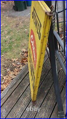 Vintage 1950's JEWEL COLORIZER PAINTS Double Sided Paint Advertising Sign