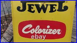 Vintage 1950's JEWEL COLORIZER PAINTS Double Sided Paint Advertising Sign