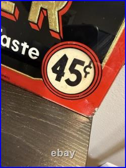 Vintage 1950s Hunter Whiskey 45¢ Price Sign Reverse Painted