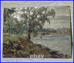 Vintage 1952 Russian Impressionist Oil Painting by A. A. Lopatkin Signed Unframed