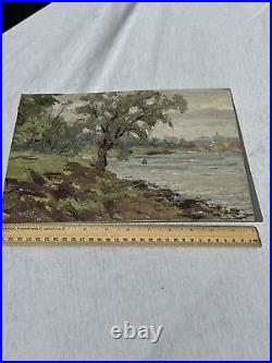 Vintage 1952 Russian Impressionist Oil Painting by A. A. Lopatkin Signed Unframed