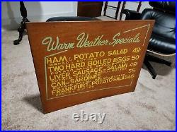 Vintage 1958 Pixley & Ehlers Restaurant Chicago Menu Sign WARM WEATHER SPECIALS