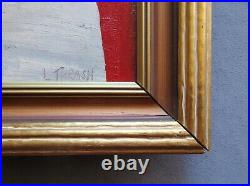 Vintage 1960 African American Oil Portrait Painting, Signed L. Thrash